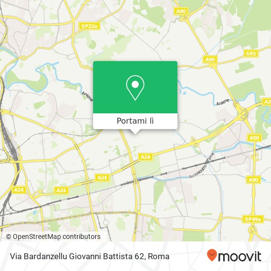 Mappa Via Bardanzellu Giovanni Battista 62