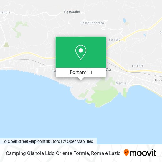 Mappa Camping Gianola Lido Oriente Formia