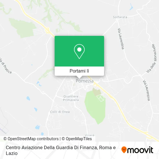 Mappa Centro Aviazione Della Guardia Di Finanza