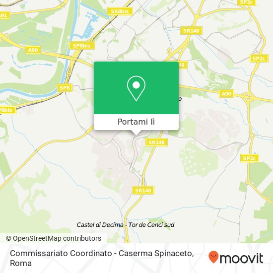 Mappa Commissariato Coordinato - Caserma Spinaceto