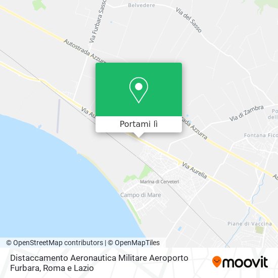 Mappa Distaccamento Aeronautica Militare Aeroporto Furbara