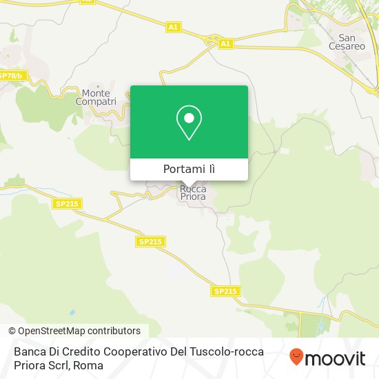 Mappa Banca Di Credito Cooperativo Del Tuscolo-rocca Priora Scrl