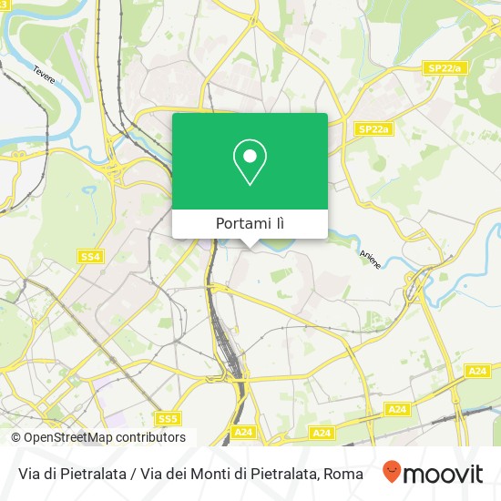 Mappa Via di Pietralata / Via dei Monti di Pietralata