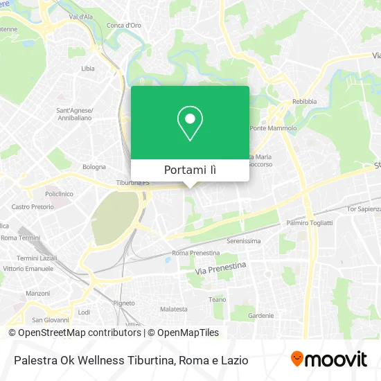 Mappa Palestra Ok Wellness Tiburtina