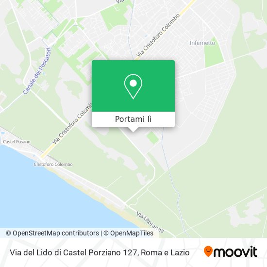 Mappa Via del Lido di Castel Porziano 127