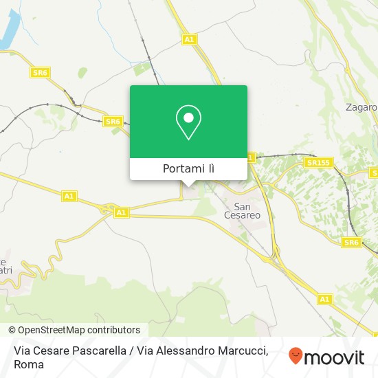 Mappa Via Cesare Pascarella / Via Alessandro Marcucci