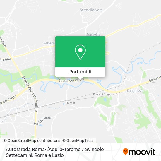 Mappa Autostrada Roma-L'Aquila-Teramo / Svincolo Settecamini