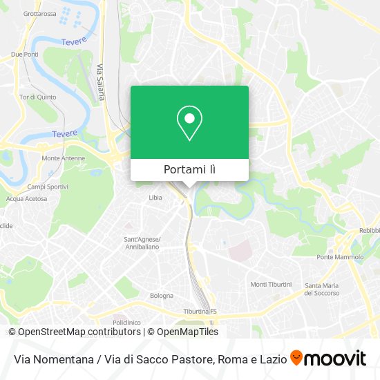 Mappa Via Nomentana / Via di Sacco Pastore