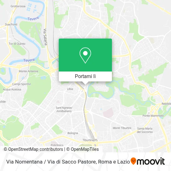 Mappa Via Nomentana / Via di Sacco Pastore