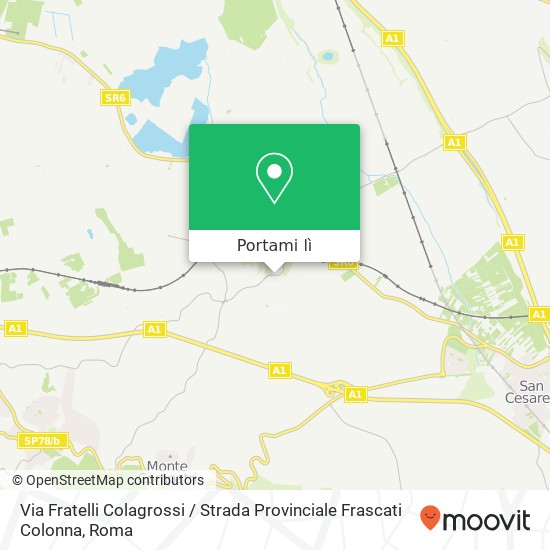 Mappa Via Fratelli Colagrossi / Strada Provinciale Frascati Colonna