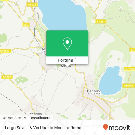 Mappa Largo Savelli & Via Ubaldo Mancini