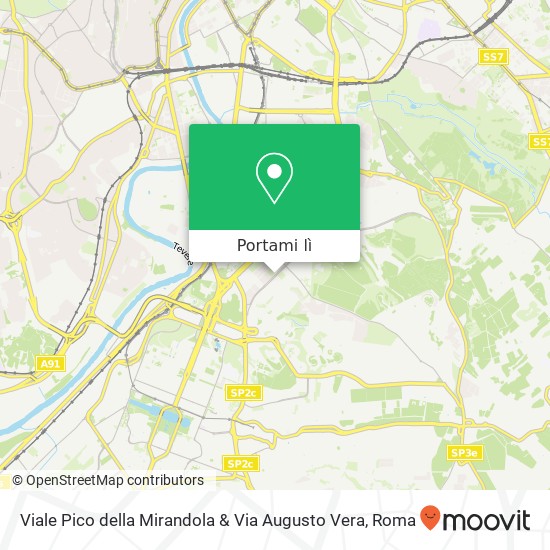 Mappa Viale Pico della Mirandola & Via Augusto Vera