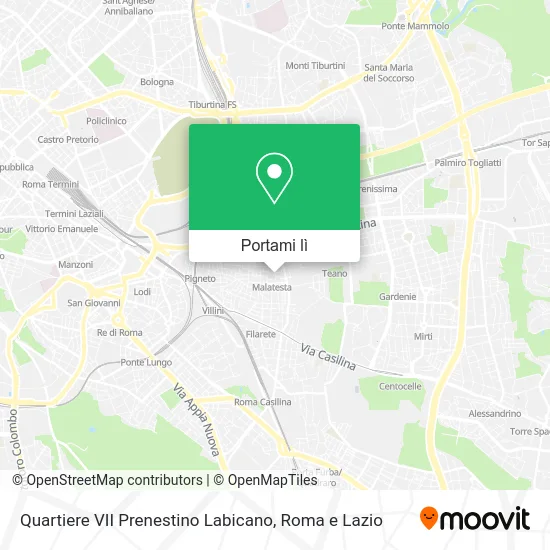 Mappa Quartiere VII Prenestino Labicano