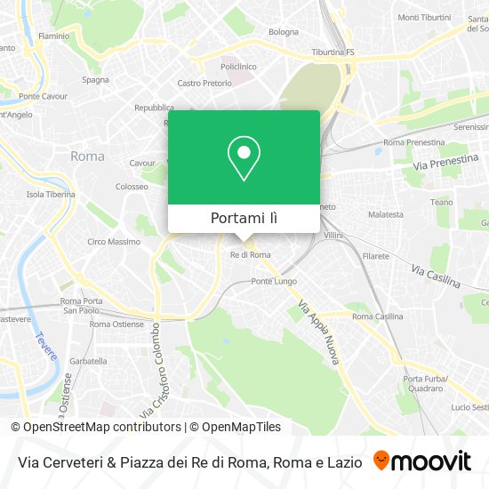 Mappa Via Cerveteri & Piazza dei Re di Roma