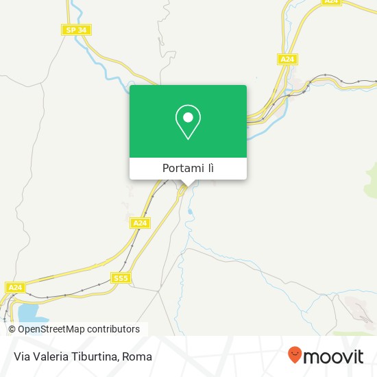 Mappa Via Valeria Tiburtina