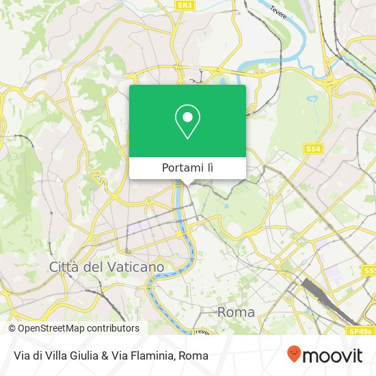 Mappa Via di Villa Giulia & Via Flaminia