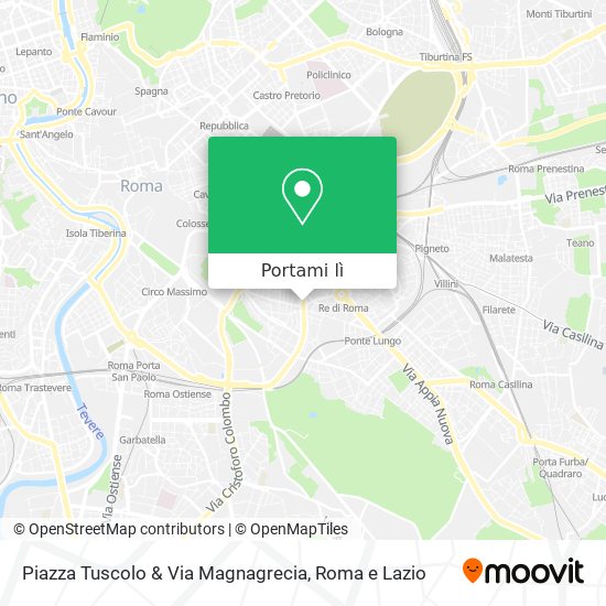 Mappa Piazza Tuscolo & Via Magnagrecia