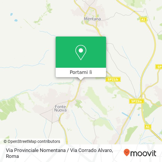 Mappa Via Provinciale Nomentana / Via Corrado Alvaro