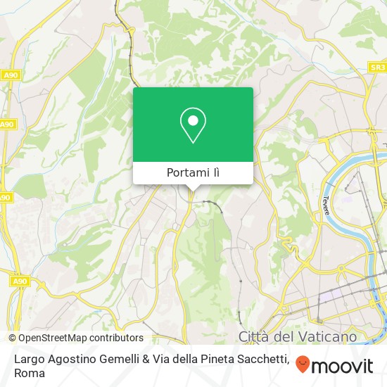 Mappa Largo Agostino Gemelli & Via della Pineta Sacchetti