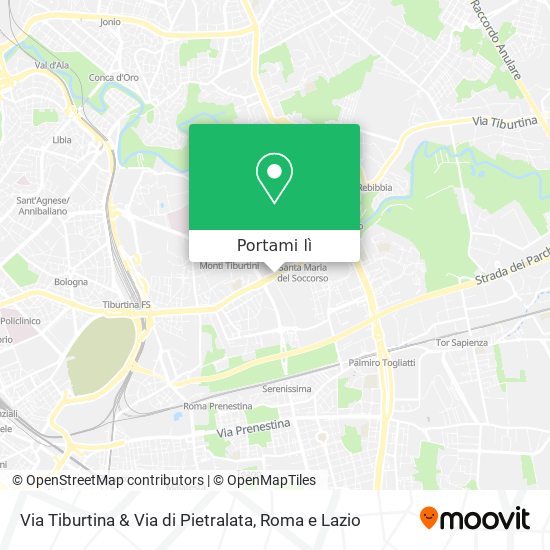 Mappa Via Tiburtina & Via di Pietralata