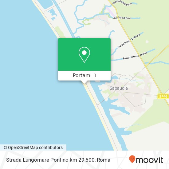 Mappa Strada Lungomare Pontino km 29,500