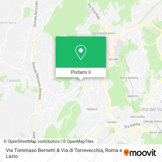 Mappa Via Tommaso Bernetti & Via di Torrevecchia