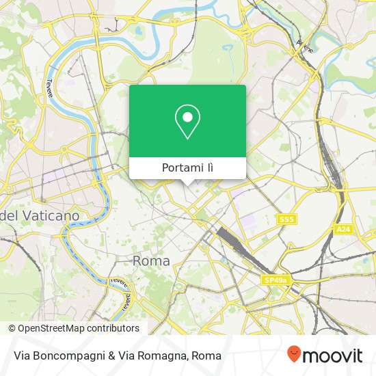 Mappa Via Boncompagni & Via Romagna