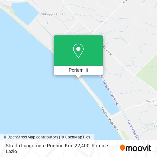 Mappa Strada Lungomare Pontino Km. 22,400