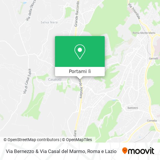 Mappa Via Bernezzo & Via Casal del Marmo