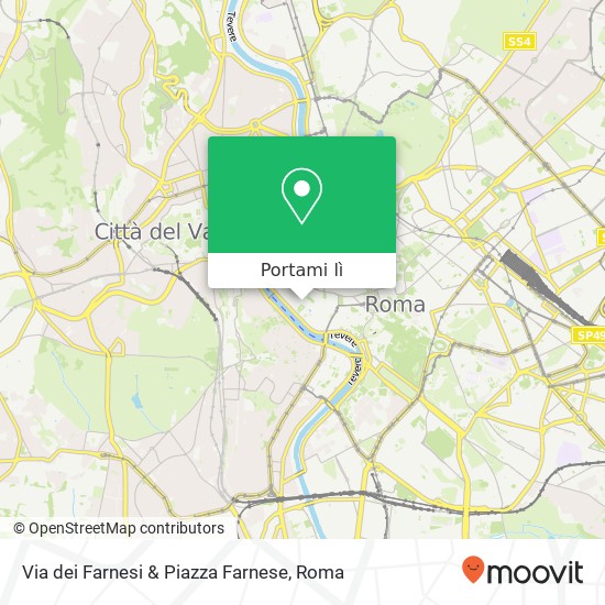 Mappa Via dei Farnesi & Piazza Farnese