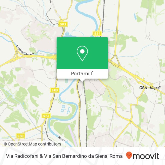 Mappa Via Radicofani & Via San Bernardino da Siena