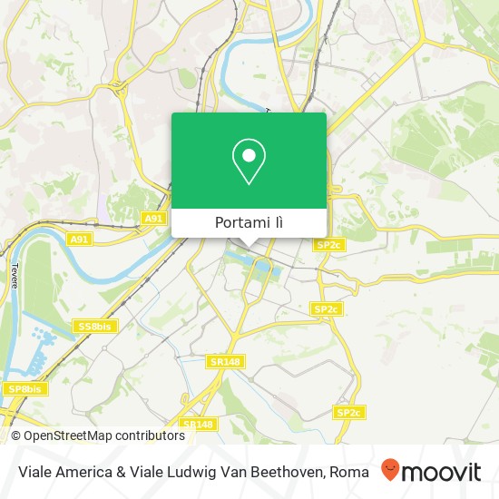 Mappa Viale America & Viale Ludwig Van Beethoven