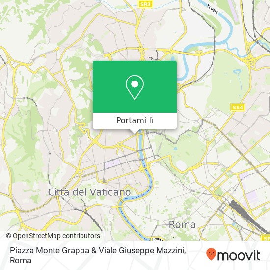 Mappa Piazza Monte Grappa & Viale Giuseppe Mazzini