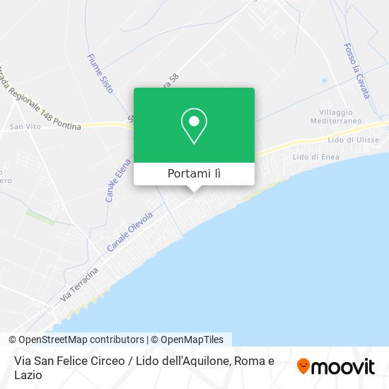 Mappa Via San Felice Circeo / Lido dell'Aquilone
