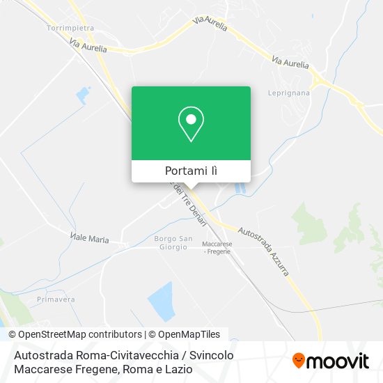 Mappa Autostrada Roma-Civitavecchia / Svincolo Maccarese Fregene