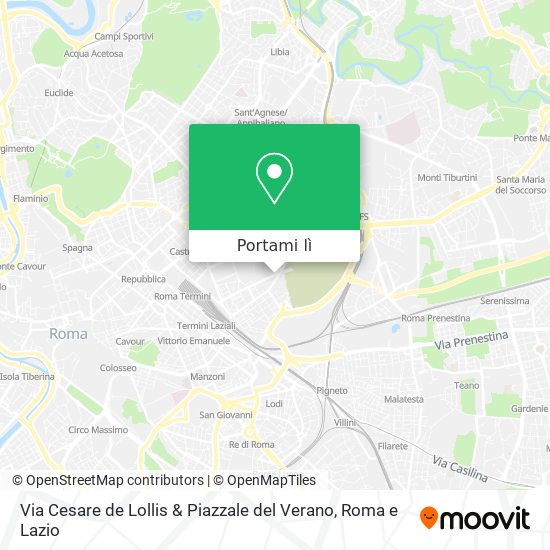 Mappa Via Cesare de Lollis & Piazzale del Verano