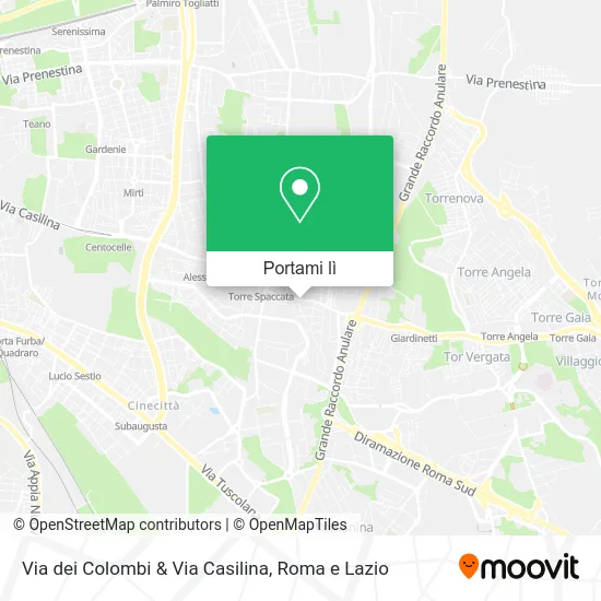 Mappa Via dei Colombi & Via Casilina