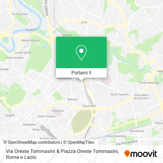 Mappa Via Oreste Tommasini & Piazza Oreste Tommasini