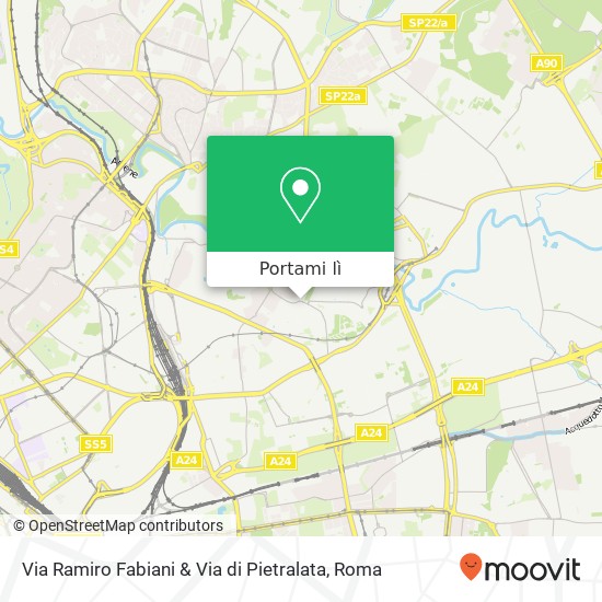 Mappa Via Ramiro Fabiani & Via di Pietralata