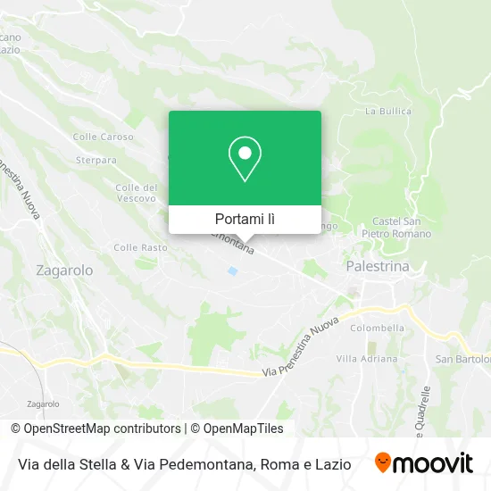 Mappa Via della Stella & Via Pedemontana