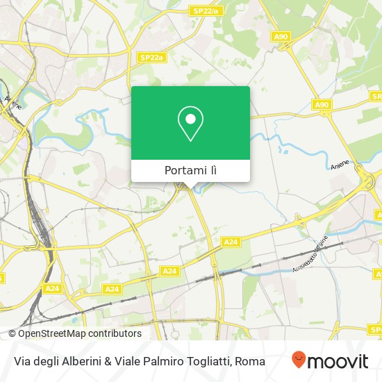 Mappa Via degli Alberini & Viale Palmiro Togliatti