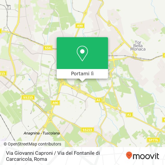Mappa Via Giovanni Caproni / Via del Fontanile di Carcaricola