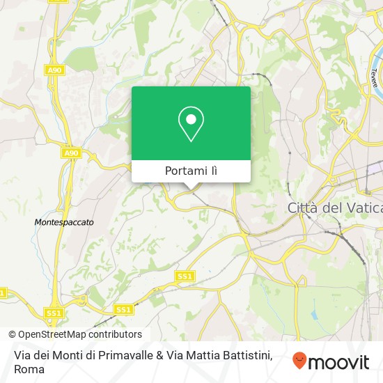 Mappa Via dei Monti di Primavalle & Via Mattia Battistini