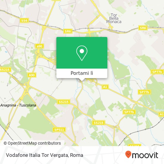Mappa Vodafone Italia Tor Vergata