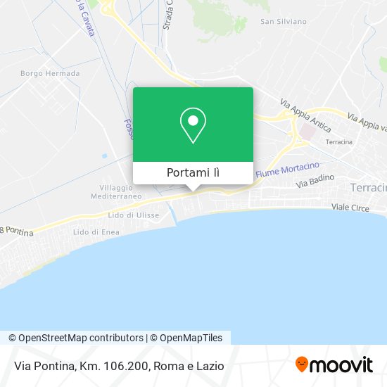 Mappa Via Pontina, Km. 106.200