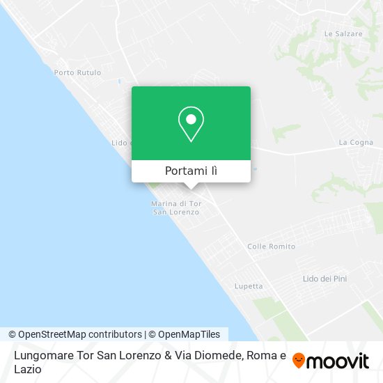 Mappa Lungomare Tor San Lorenzo & Via Diomede