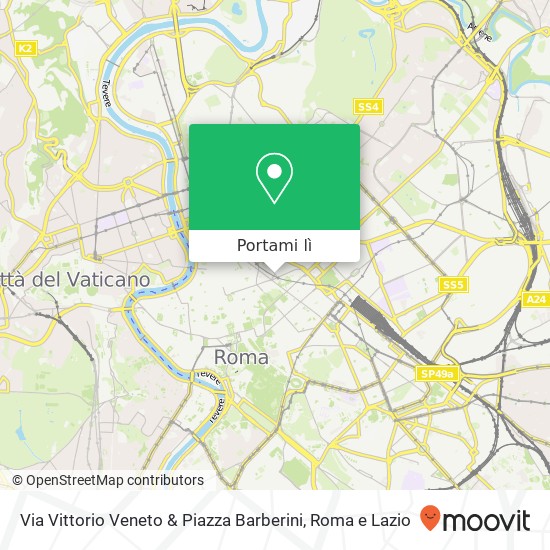 Mappa Via Vittorio Veneto & Piazza Barberini