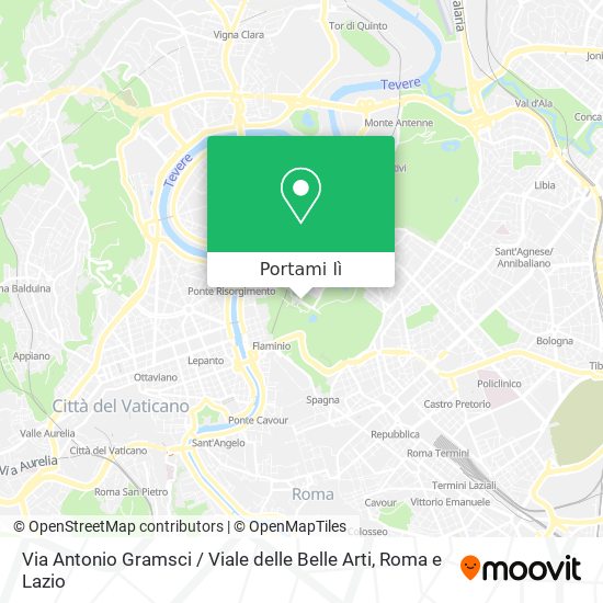 Mappa Via Antonio Gramsci / Viale delle Belle Arti