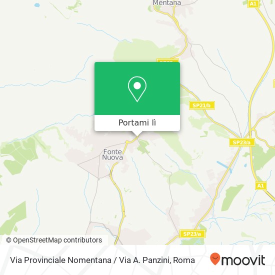 Mappa Via Provinciale Nomentana / Via A. Panzini