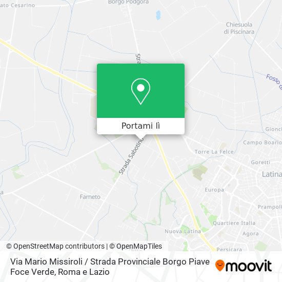 Mappa Via Mario Missiroli / Strada Provinciale Borgo Piave Foce Verde
